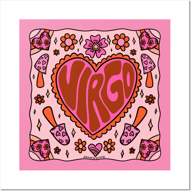 Virgo Heart Wall Art by Doodle by Meg